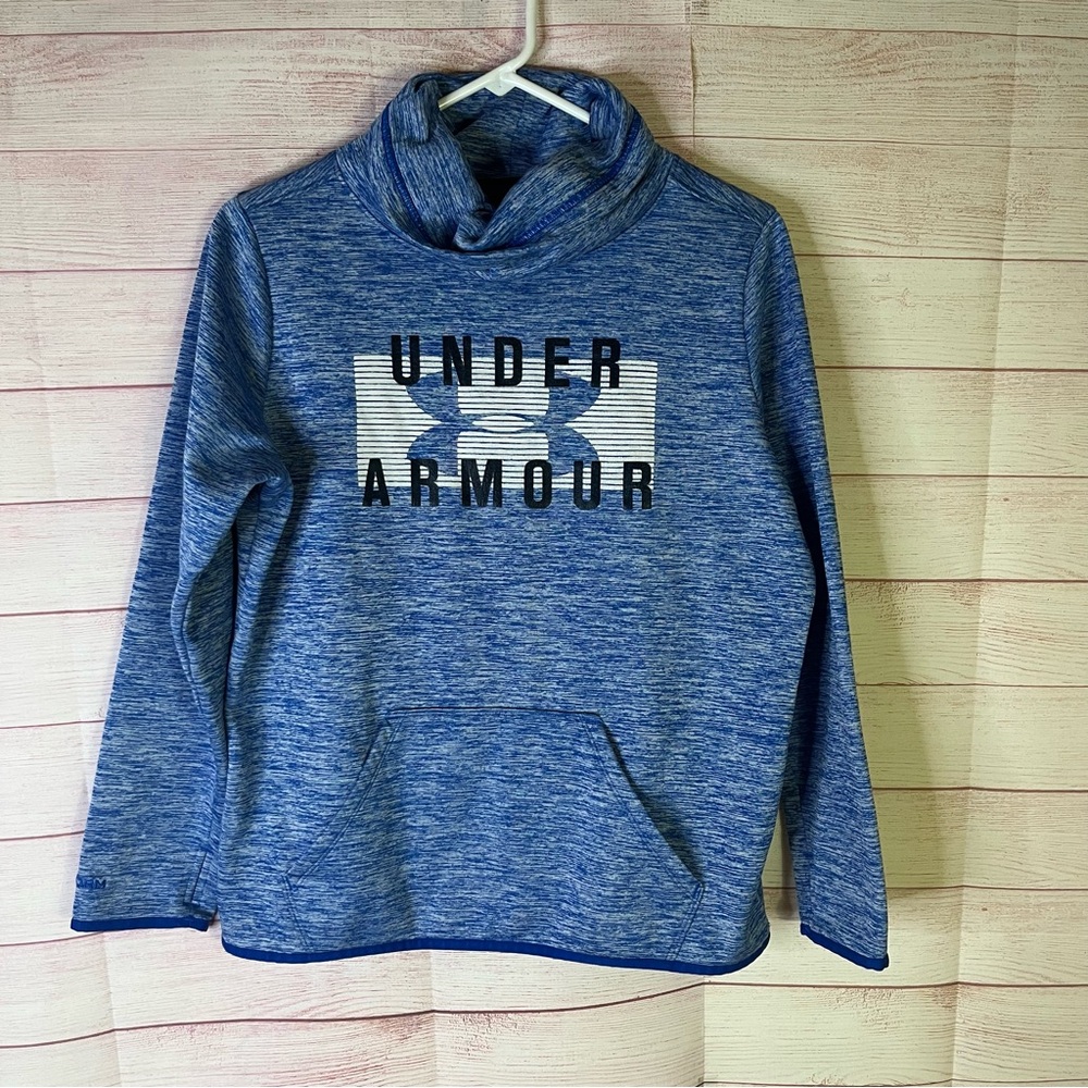 Under Armour Coldgear Storm Blue White Pullover Sweatshirt Size Medium
